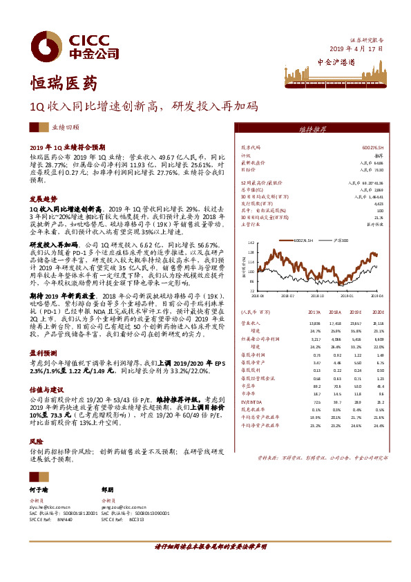 1Q收入同比增速创新高，研发投入再加码