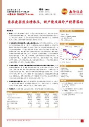 需求疲弱致业绩承压，新产能及海外产能将落地