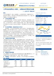 2019年一季报点评：订单延后拖累收入增长，业绩波动有望逐步趋缓