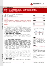 宏大爆破2018年报点评:HD-1项目突破性进展,业绩有望加速增长