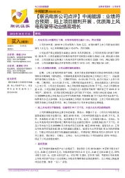 【联讯电新公司点评】中闽能源:业绩符合预期,陆上项目顺利开展,优质海上风电有望带动业绩高增长