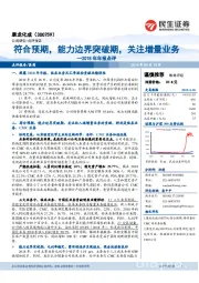 2018年年报点评：符合预期，能力边界突破期，关注增量业务