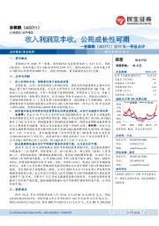 2019年一季报点评:收入利润双丰收,公司成长性可期