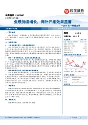 2019年一季报点评:业绩持续增长,海外开拓效果显著