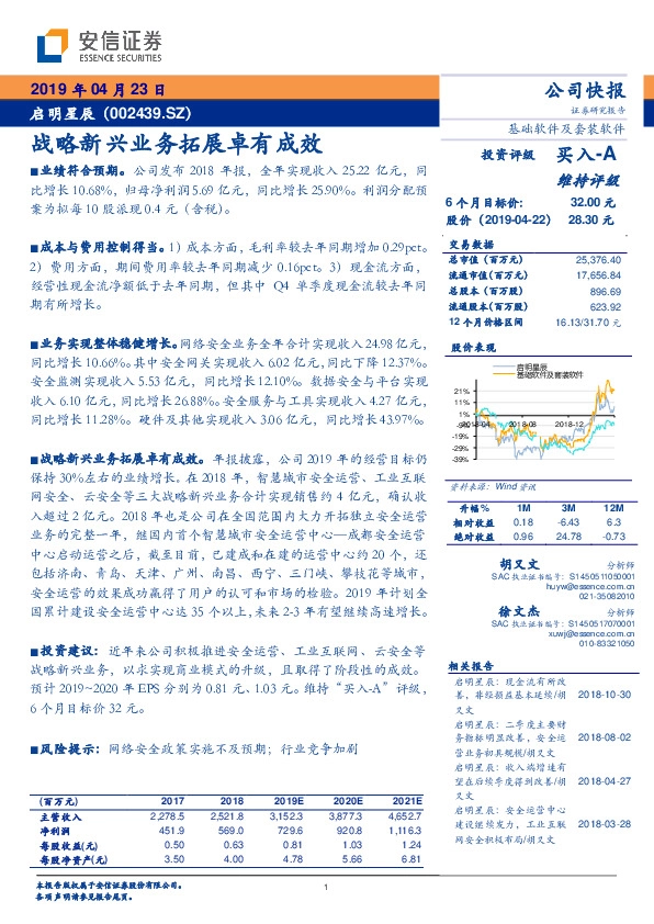 战略新兴业务拓展卓有成效