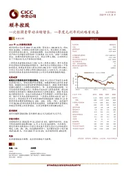 一次性因素带动业绩增长，一季度毛利率同比略有改善