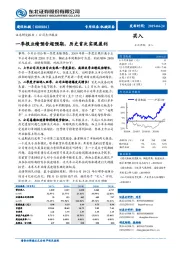 一季报业绩预告超预期，历史首次实现盈利