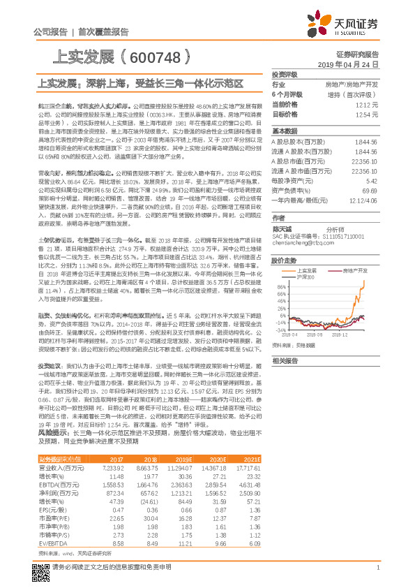 上实发展：深耕上海，受益长三角一体化示范区