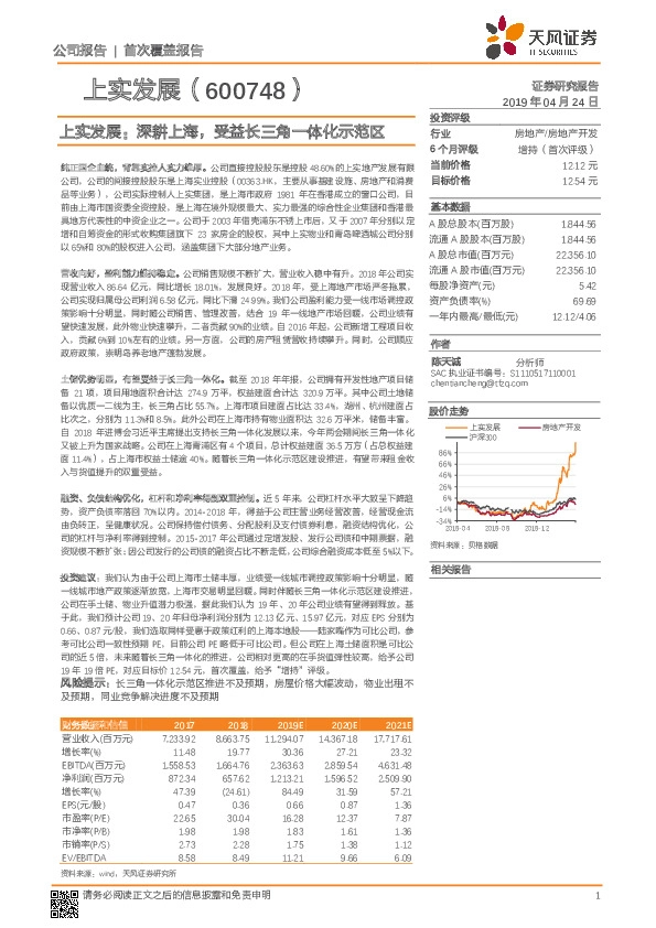 上实发展：深耕上海，受益长三角一体化示范区