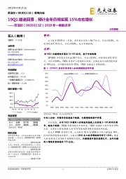 2019年一季报点评：19Q1增速回落，预计全年仍将实现15％左右增长