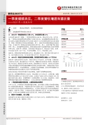 2019年一季报点评：一季度继续承压，二季度营收增速有望改善