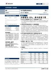 2019年一季报点评：业绩增长12%，盈利质量下滑