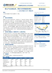 2018年报及19年一季报点评：重点产品表现良好，营收与利润维持高增长