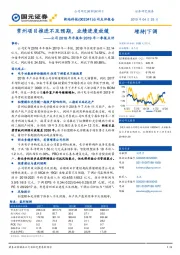 公司2018年年报和2019年一季报点评:常州项目推进不及预期,业绩进度放缓