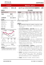 2019年Q1扣非后归母净利润仍稳健增长，业绩符合预期