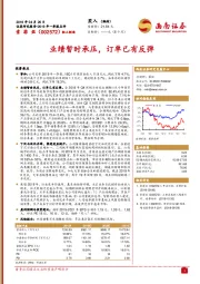 2019年一季报点评：业绩暂时承压，订单已有反弹