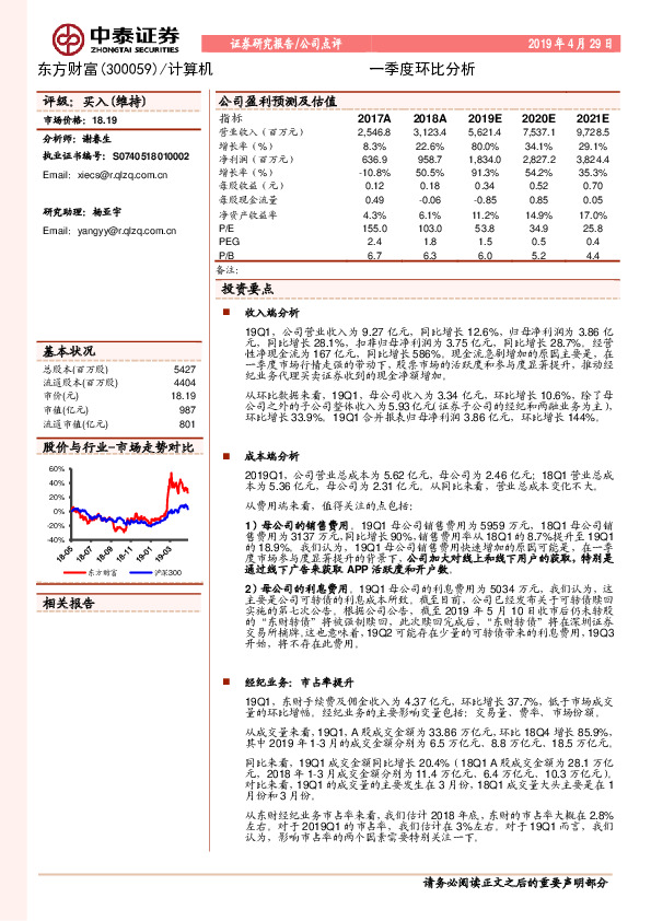 一季度环比分析