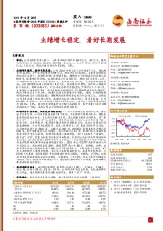 业绩增长稳定，看好长期发展