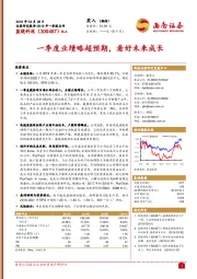 一季度业绩略超预期,看好未来成长