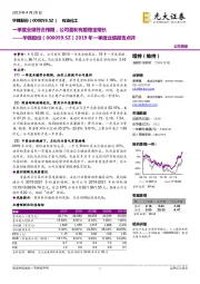 2019年一季度业绩报告点评:一季度业绩符合预期,公司盈利有望稳定增长
