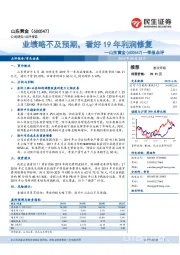 一季报点评：业绩略不及预期，看好19年利润修复