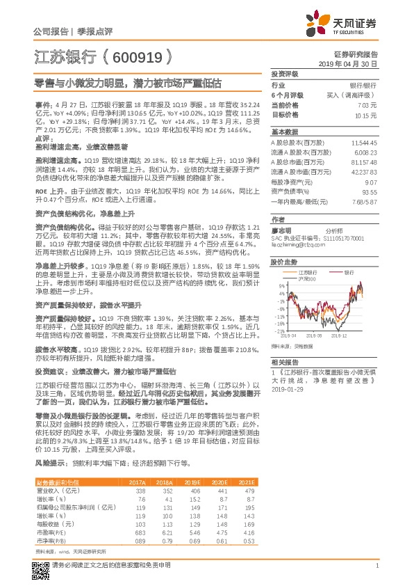 零售与小微发力明显，潜力被市场严重低估