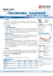 2019年一季报点评：一季度业绩快速增长，现金流明显改善