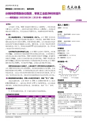 2019年一季报点评：分销持续领跑地位稳固，零售工业助净利率提升