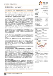 光纤业务短期承压,海缆、新能源汽车等新业务发力,看好长期发展