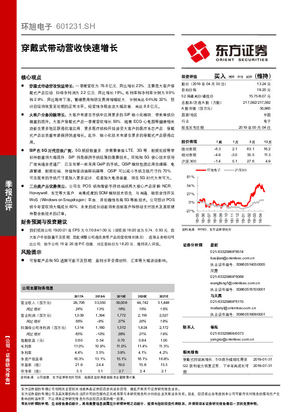 穿戴式带动营收快速增长