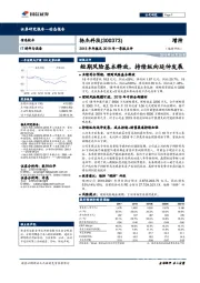 2018年年报及2019年一季报点评:短期风险基本释放,持续纵向延伸发展