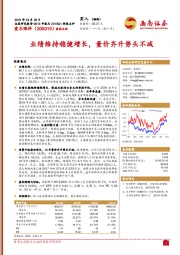 业绩维持稳健增长，量价齐升势头不减