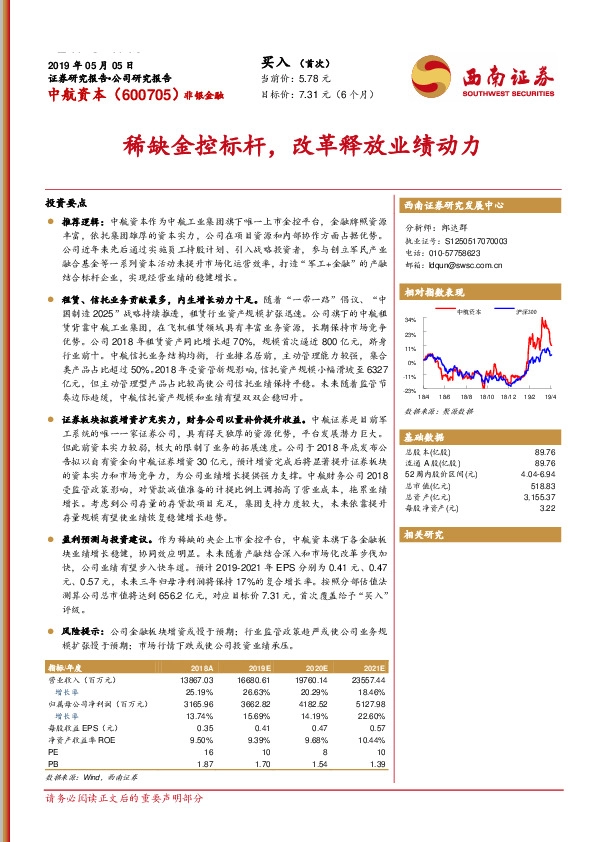 稀缺金控标杆，改革释放业绩动力