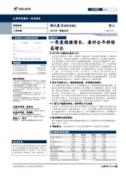 2019年一季报点评：一季度稳健增长，看好全年持续高增长