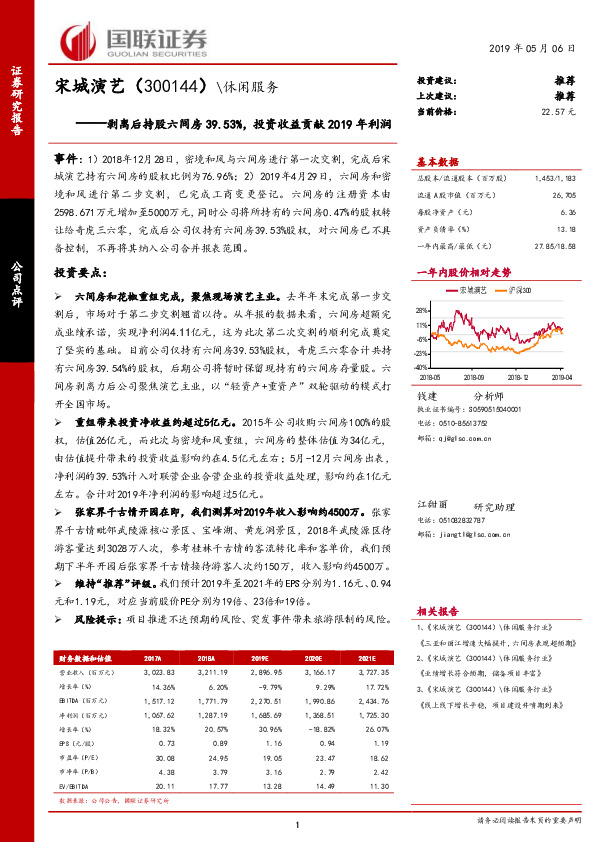 剥离后持股六间房39.53%，投资收益贡献2019年利润