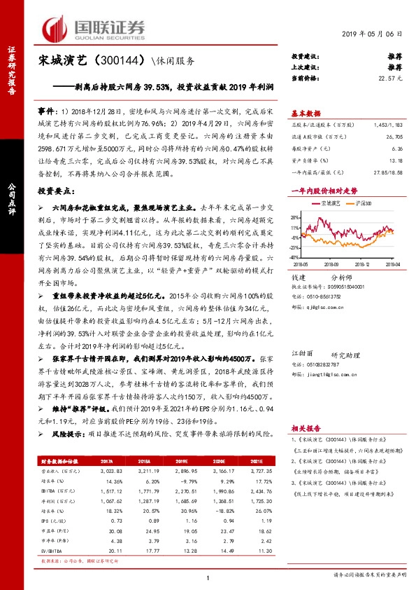 剥离后持股六间房39.53%，投资收益贡献2019年利润