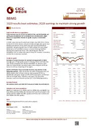 1Q19 results beat estimates; 2Q19 earnings to maintain strong growth