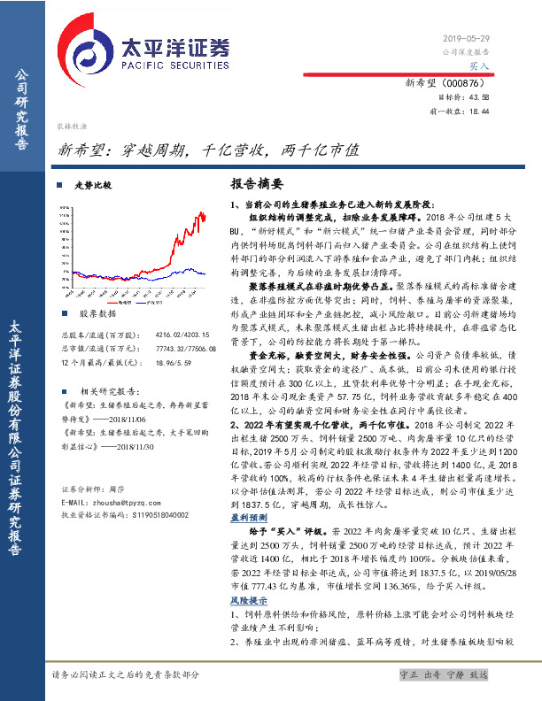 新希望：穿越周期，千亿营收，两千亿市值