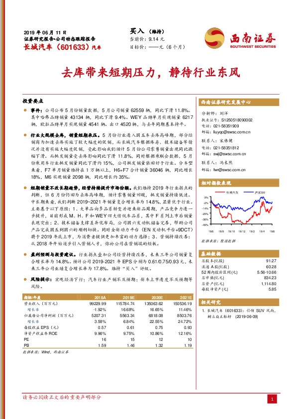 去库带来短期压力，静待行业东风