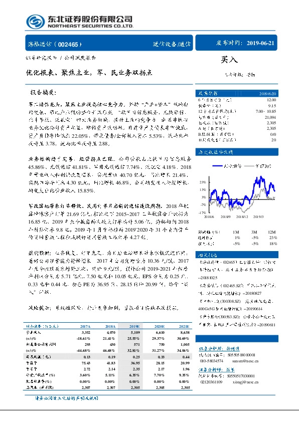 优化报表、聚焦主业，军、民业务双拐点