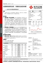 2019年半年报业绩快报点评:业绩表现依然出色,负债优化成效卓著