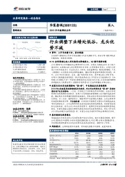 2019年中报预告点评：行业调整下业绩处低谷，龙头优势不减