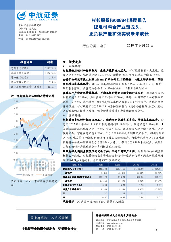 深度报告：锂电材料全产业链龙头，正负极产能扩张实现未来成长