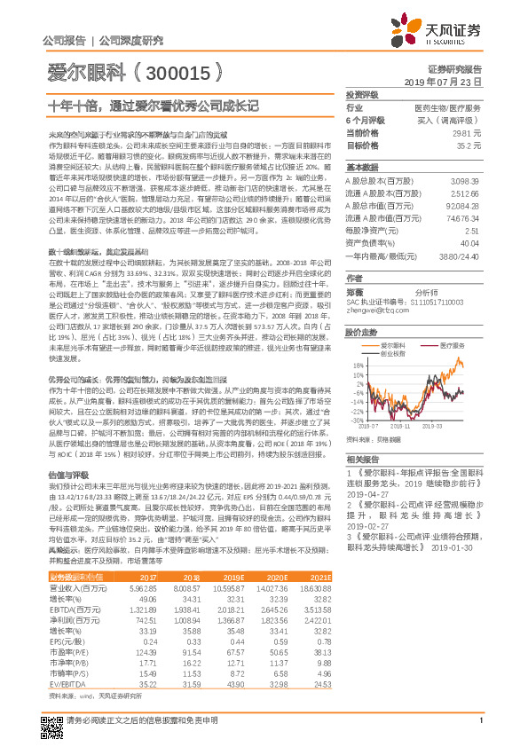 十年十倍，通过爱尔看优秀公司成长记