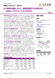 2019年半年报点评：Q2净利环比增长165%，增幅显著高于行业平均水平