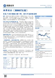 受客户库存调整业绩下降，国内市场持续高增