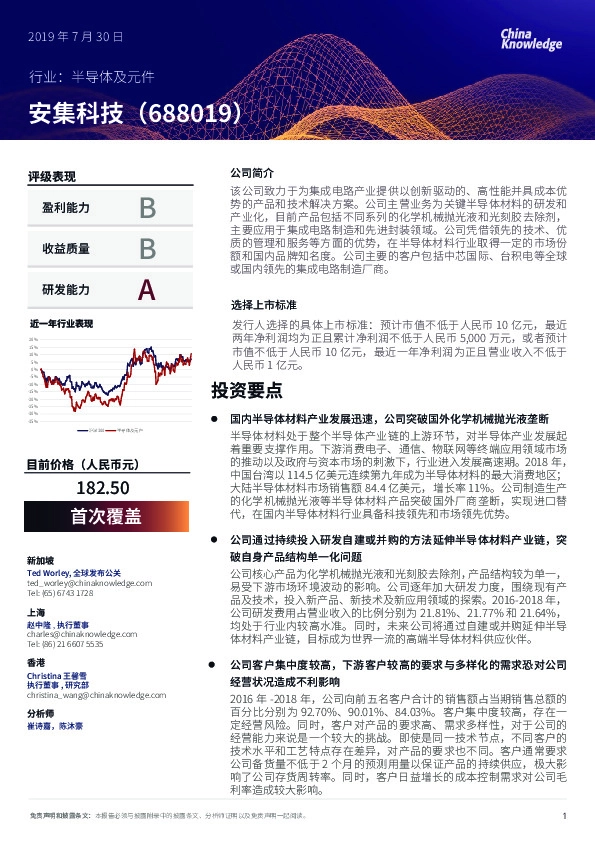 研究报告:安集科技