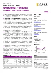 2019年中报点评:海外需求逐渐恢复,下半年或迎改善