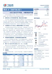 公告2019年中报，业绩保持平稳