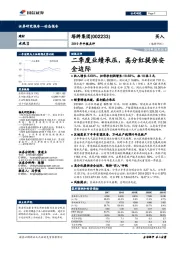 2019年中报点评：二季度业绩承压，高分红提供安全边际